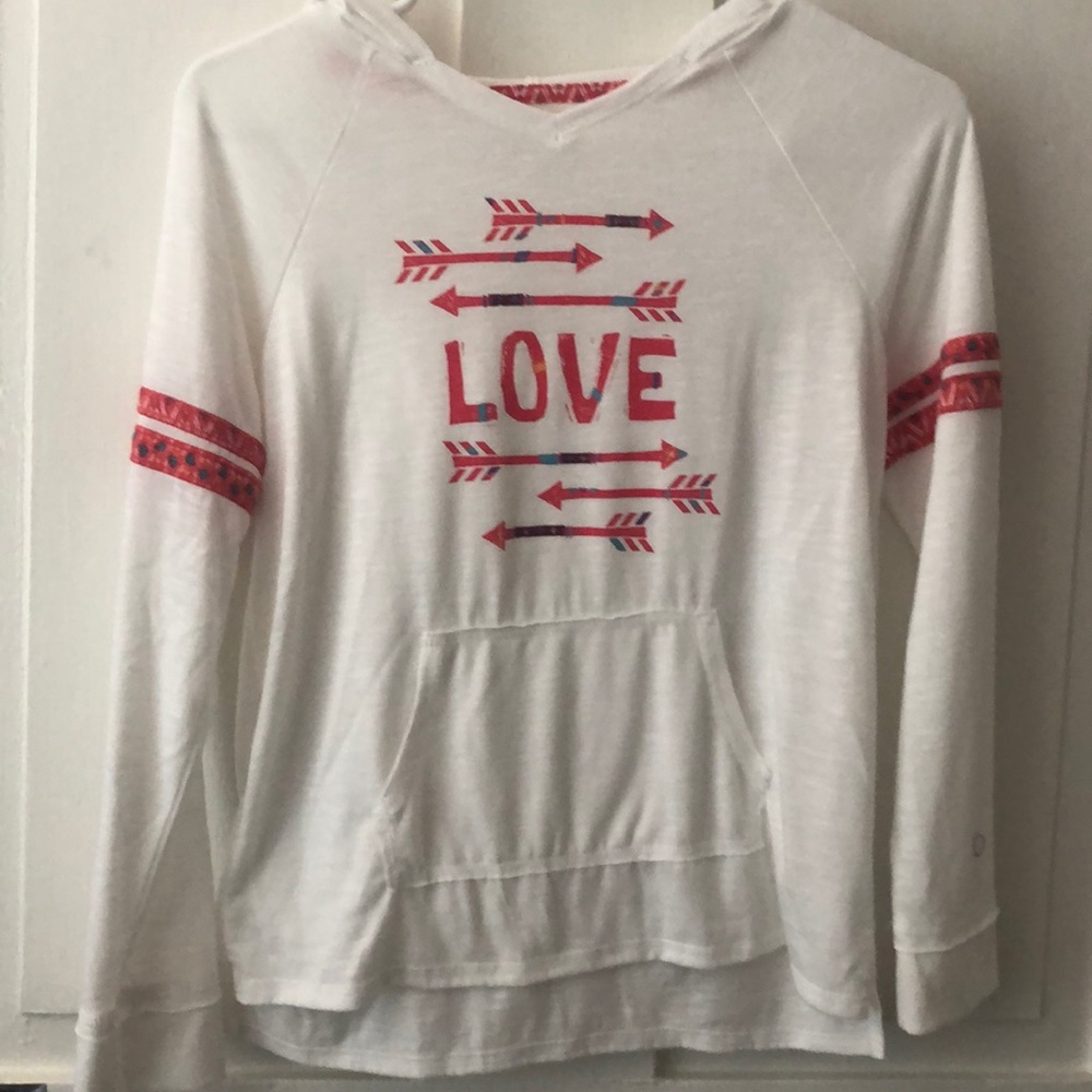 Kids white hooded shirt with designs